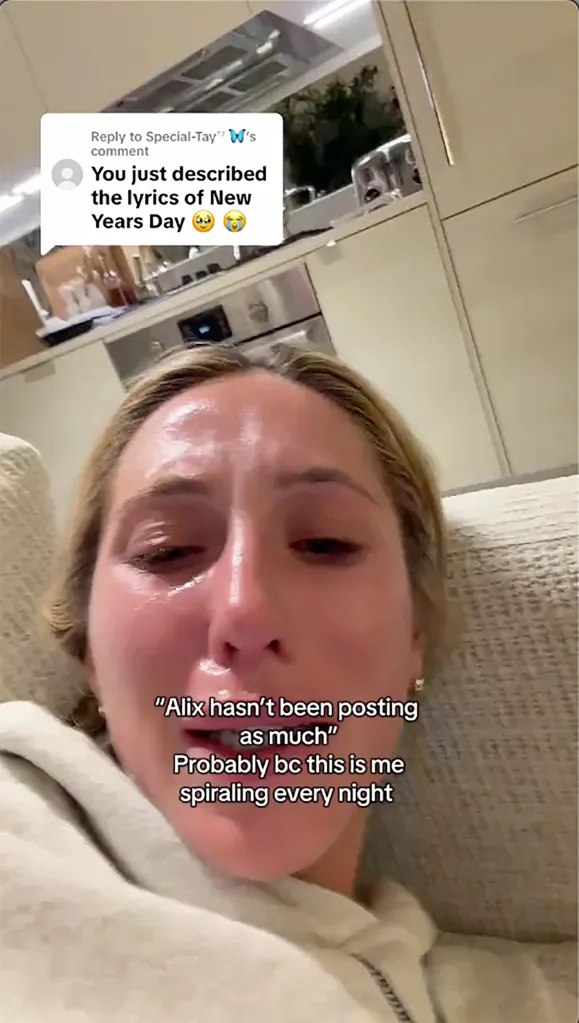Alix Earle sobs over Taylor Swift song after seeing Braxton Berrios for first time since their breakup