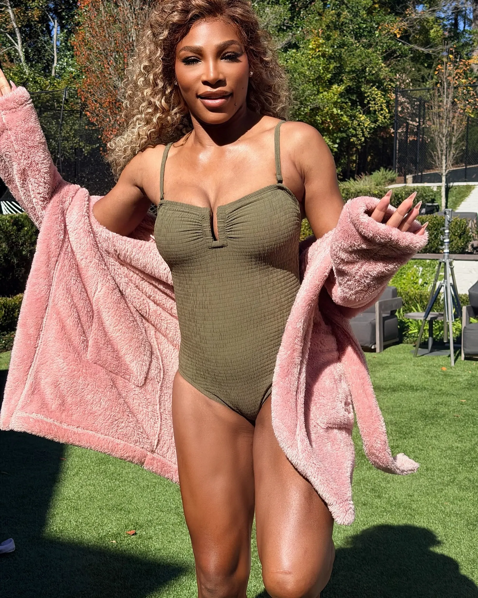 Serena Williams models swimsuit with slippers after weight loss medication backlash: &lsquo;I&rsquo;m perfectly me&rsquo;