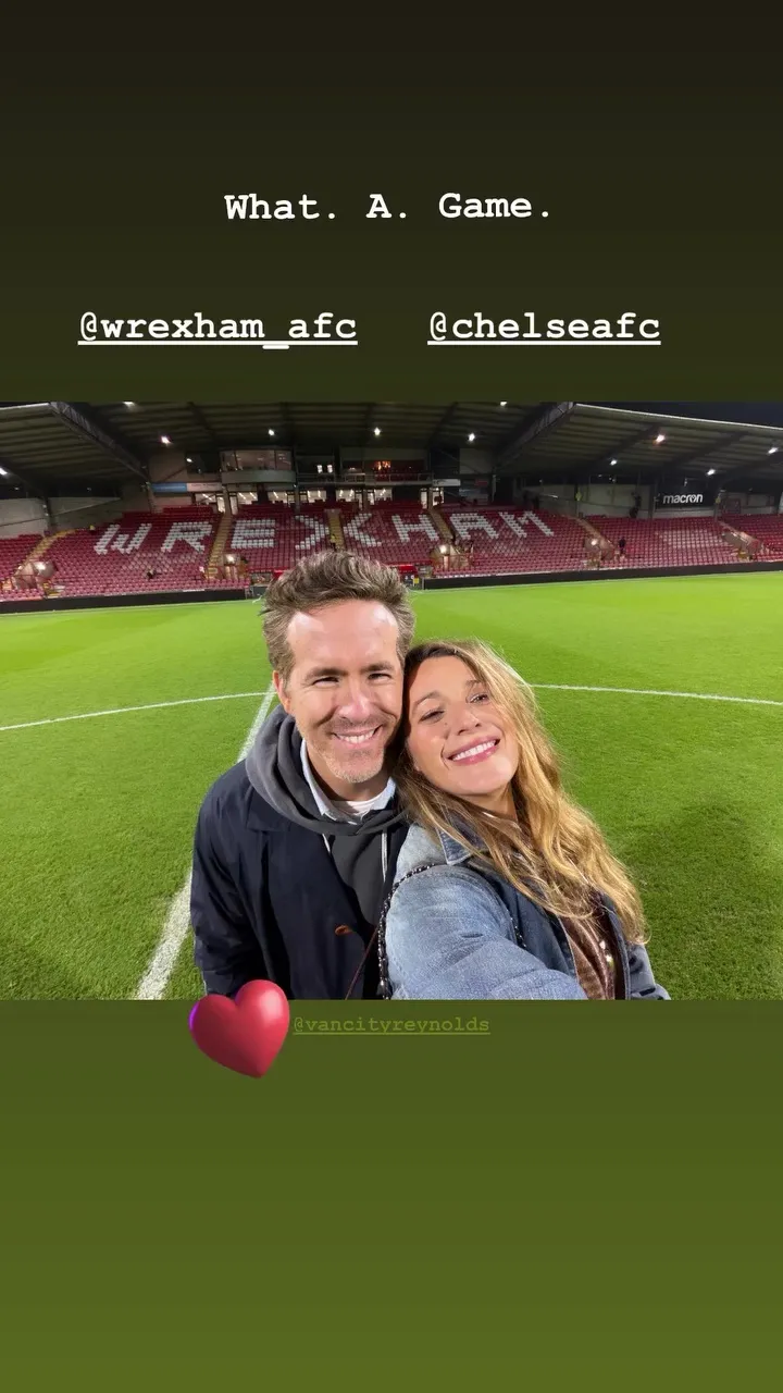 Blake Lively and Ryan Reynolds passionately kiss at Wrexham game amid her legal drama