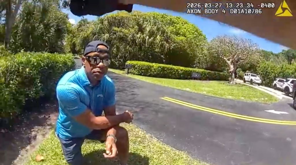 Newly-released Tiger Woods bodycam footage shows golfer crouching on side of road after DUI crash