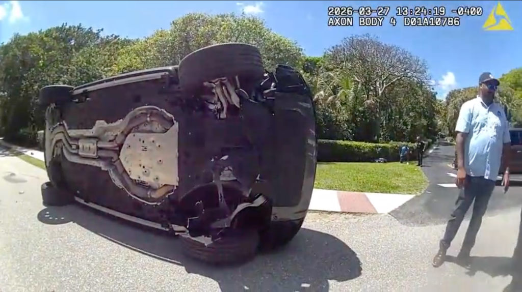 Newly-released Tiger Woods bodycam footage shows golfer crouching on side of road after DUI crash